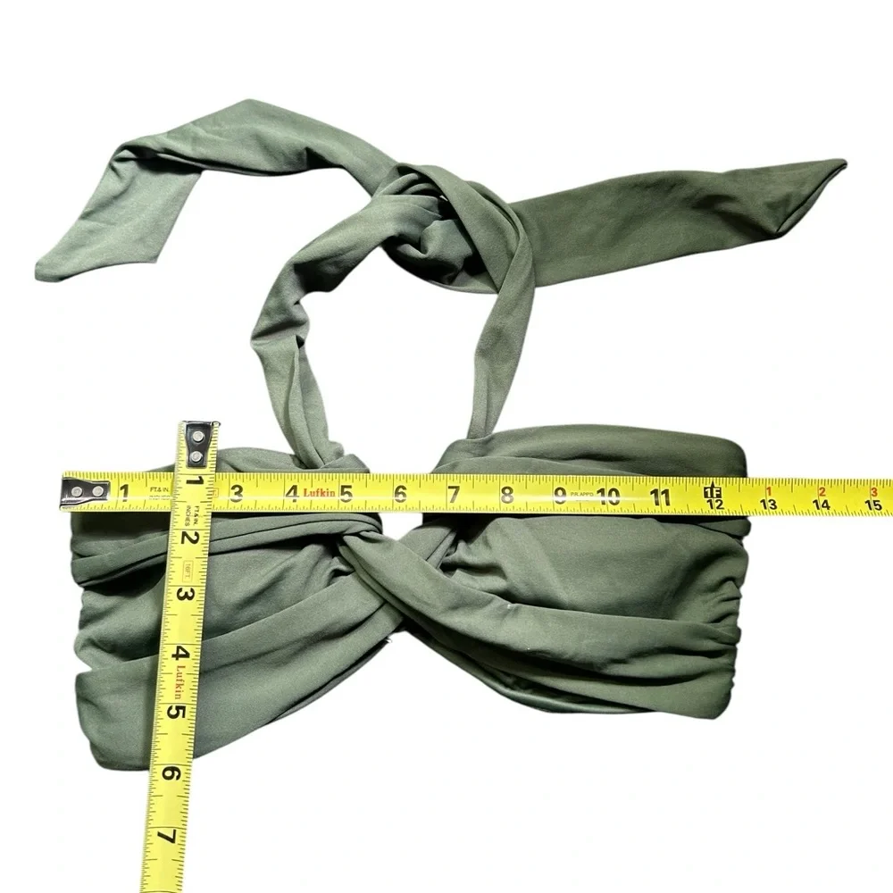 SEAFOLLY olive green Collective Halter Bandeau Bikini swim Top US size 8 NWOT - Picture 8 of 8